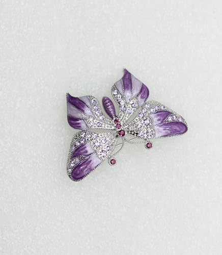 Image of Gorgeous Rhinestone Crystal Enamel Butterfly Pin Brooch