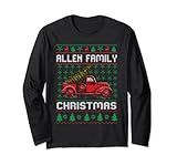 Photo Gallery allen family ugly christmas sweater red truck funny xmas maglia a manica Photo Gallery allen family ugly christmas sweater red truck funny xmas maglia a manica
