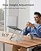 LORYERGO Laptop Stand for Desk, Adjustable & Foldable Laptop Riser for 10-15.6 Inch Laptops, Computer Stand for MacBook/Notebook, Portable Ergonomic Holder Up to 17.6lbs - Silver