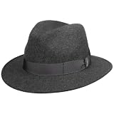 Borsalino Piemonte Traveller Wollhut Wollfilzhut Filzhut Damen/Herren   Made in Italy mit Ripsband, Ripsband Winter Herbst Winter   58 cm grau meliert