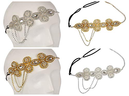 Ro Rox 1920S Peaky Blinders Great Gatsby Headpiece For Women, Pearl Headband For 20S Themed Parties, Weddings, Proms, Bohemian Wedding Headband Accessories For Women, Gold #TOP5