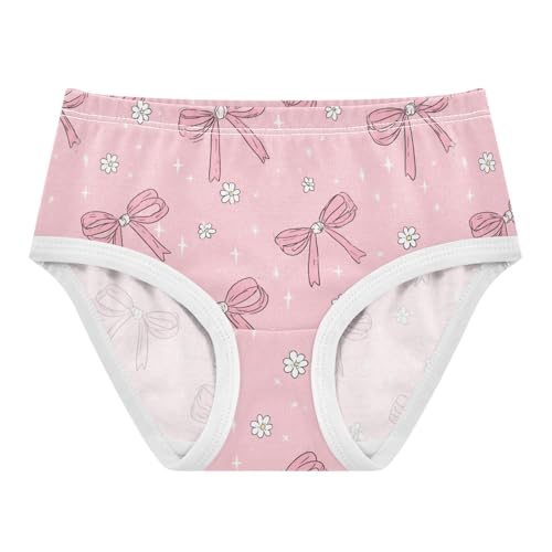 Wusikd Cute Pink Bow Girls' Underwear Cotton Girls Briefs Soft Toddler Underwear 2T