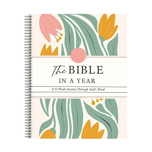 ePicsoa The Bible in A Year: A 52-Week Bible Study Guide for Women, Spiral Christian Study Notebook for Strengthening Faith And Love - A Beautiful Year in The Bible (A4)