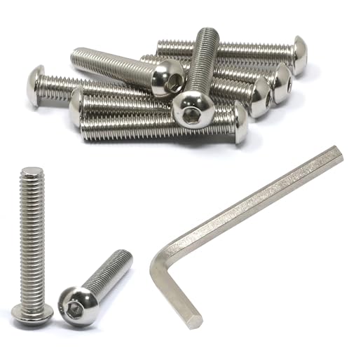 iexcell 10 Pcs 3/8-16 x 2-1/4" Stainless Steel 304 Hex Socket Button Head Cap Screws Bolts Kit