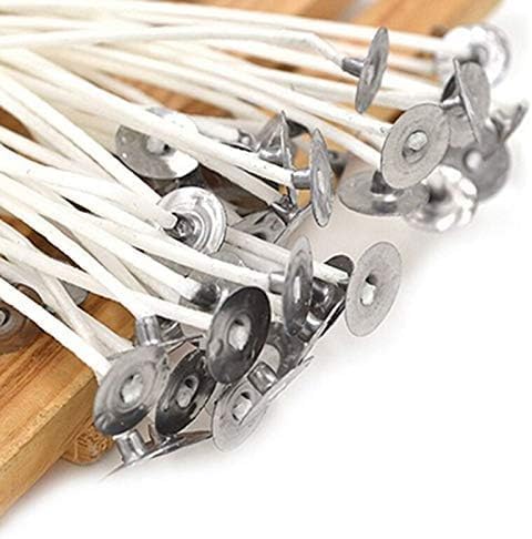 30 Pcs 4 inch Candle Wicks, Natural Cotton Low Smoke Candle Wicks Pre Waxed Candle Wicks for Soy Beeswax Candle Making White Craft Supplies Candle DIY