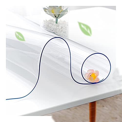 TMGJ Mantel Transparente,Protector De Mesa,PVC Material,Impermeable,Resistente Al Desgaste,Resistente Altas Temperaturas,Soporte De PersonalizacióN,para Comedor,Sala Estar(Color:1mm,Size: 90x110cm) Cover