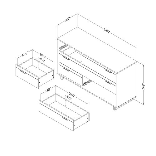 South Shore Fynn 6-Drawer Double Dresser, 0, Gray Oak #TOP2