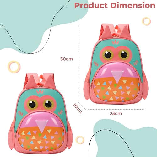 Image of Bembika School Bag The Perfect Children Backpack and School Bags for Kids Compact Stylish Backpack for Kids Exceptional-Quality Kids Kindergarten Backpack and Travel Backpack- (Owl|Peach)
