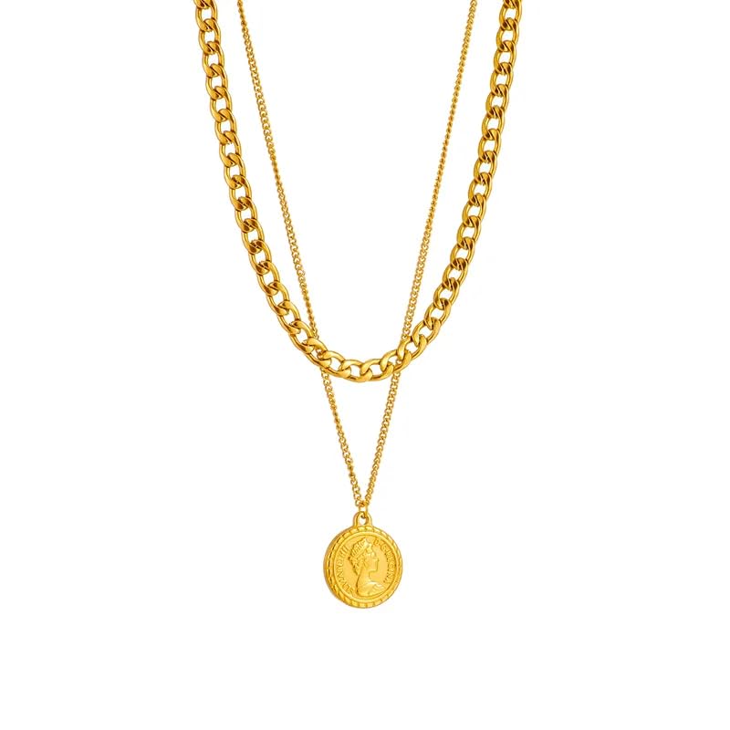 Purple Secret Abigail Vintage Coin Pendant Necklace For Women, Link Chain Necklace, Birthday Gift for Girlfriend, Gift for Women, Anti Tarnish Necklace (B0CZ75JXV5) Amazon Price History, Amazon Price Tracker