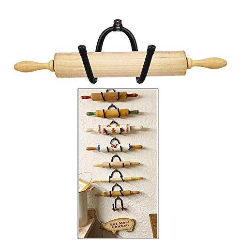 Nudelholz-Halter Nudelholz Display Rack Nudelholz Aufbewahrung – das Regal ist verstellbar auf Ihre verschiedenen Größen, dekorative koloniale Wanddekoration – klassisches Design passt zu jedem