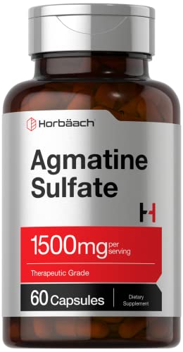 Horbach Agmatine Sulfate Capsules 1500mg | 60 Pills | Pharmaceutical Grade | Non-GMO Gluten Free Supplement