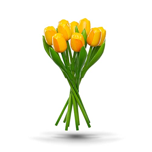 MomoMoments Tulpenstrauß aus Holz für die Liebste, 9 Holztulpen, 34 cm hoch, handbemalt, Blumenstrauß, Holzblumen, Muttertag, Frauengeschenk, Made in Holland (Gelb/Orange) MomoMoments Tulpenstrauß aus Holz für die Liebste, 9 Holztulpen, 34 cm hoch, handbemalt, Blumenstrauß, Holzblumen, Muttertag, Frauengeschenk, Made in Holland (Gelb/Orange)