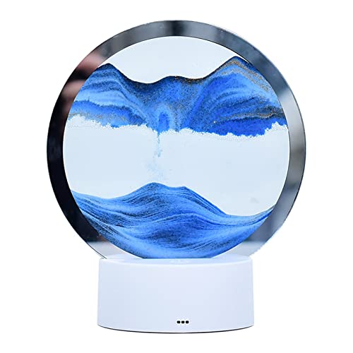 Aosbset Treibsand Malerei Tischlampe 3D Moving Sand Art Tischlampe 3 Modi Fließende Sandmalerei Nachtlicht für Bücherregal Innenlandschaftsdekor Cover