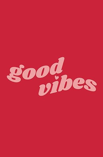 Quaderno a5 a quadretti, carta bianca, 120 pagine con grafica Good vibes in rosso