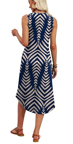 Image of WIHOLL Summer Dresses for Women 2026 Button Front Sleeveless Casual Midi Dress Beach Vacation Sundresses with Pockets