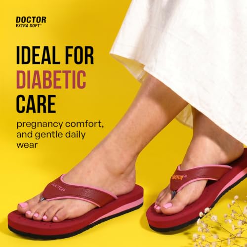 Image of DOCTOR EXTRA SOFT Care Diabetic Orthopedic Pregnancy Flat Super Comfort Dr Flipflops and House Slippers For Women's and Girl's
