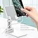 Phone Stand for Desk, Adjustable Phone Holder, Foldable Cell Phone Stand with Silicone Pad, Fully Collapsible Mobile Phone Holder, Compatible with All Mobile Phones, White