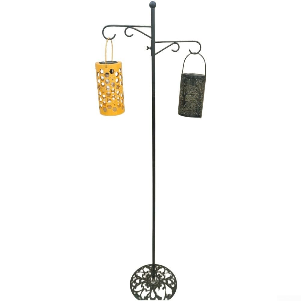 Gancio da pastore in ferro resistente e 116 cm per lanterne da appendere all'aperto e espositori floreali, resistente alla ruggine per un uso a lungo termine