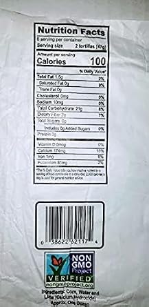 El Milagros Corn Tortillas, No Preservatives, Non-GMO, 72 Count, 6 Pack