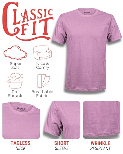 Kingsted Purple T-Shirts for Men - Royally Comfortable - Super Soft Cotton Blend - Short Sleeve Tagless Crewneck (Single, Mauve, XX-Large) — view 4