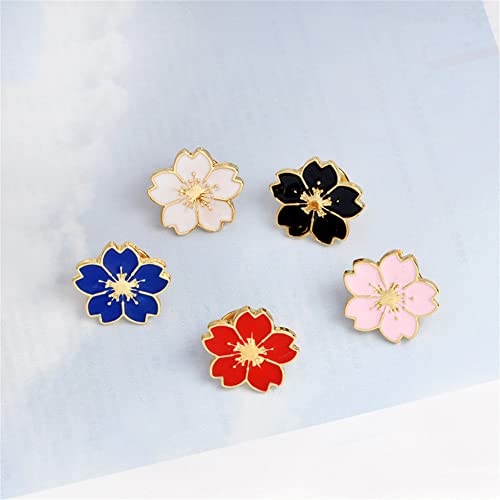 5pcs Cherry Blossoms Badge Brooch Fashion Metal Enamel Lapel Pin Backpack Clothes Fashion Jewelry Gift for Kids Alloy Badge Pins for DIY Backpacks Clothes Bags Jackets Hat Decoration3