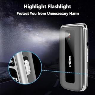 artfone F30 Gris argenté - 4G Telephone Portable Senior Débloqué丨Téléphone Portable à Clapet avec Grandes Touches丨Bouton SOS丨écran de 2.4" 丨Station de Charge丨Fonction de Rappel de l'heure丨Radio FM