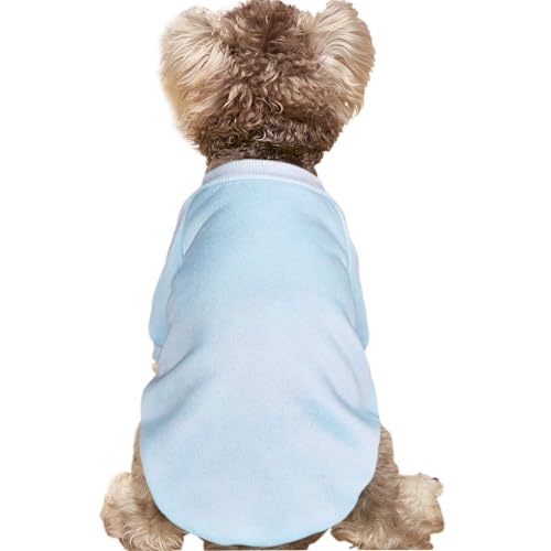 Image of Puppy Sweater for Small Dogs Winter Pullover, Light Blue L | Elastic Cuffs Pet Clothes, Holiday Party Matching, Fall Winter Daily Outfit, Soft Breathable Machine Washable Sweatshirt
