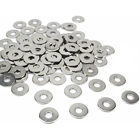 100 Pieces M6 Flat Washers Stainless Steel Washers 6.4x18 mm Round Penny Washer for Screws Bolts Cover