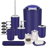 Photo Gallery imavo set di accessori da bagno – set di 8 accessori da bagno blu con cestino, dispenser di sapone, portasapone, portaspazzolino, bicchiere per spazzolino, porta scopino per wc, dispenser qtip con Photo Gallery imavo set di accessori da bagno – set di 8 accessori da bagno blu con cestino, dispenser di sapone, portasapone, portaspazzolino, bicchiere per spazzolino, porta scopino per wc, dispenser qtip con
