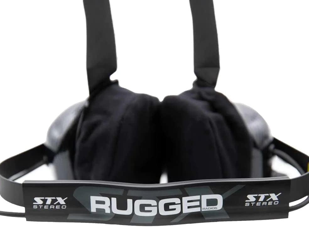 Rugged Radios Carbon Fiber Ultimate Headset for Stereo and Off Road Intercoms with Noise Cancelling Microphone and Offroad/STX Adaptors (in Car Communication Kit Behind The Head Headsets)
