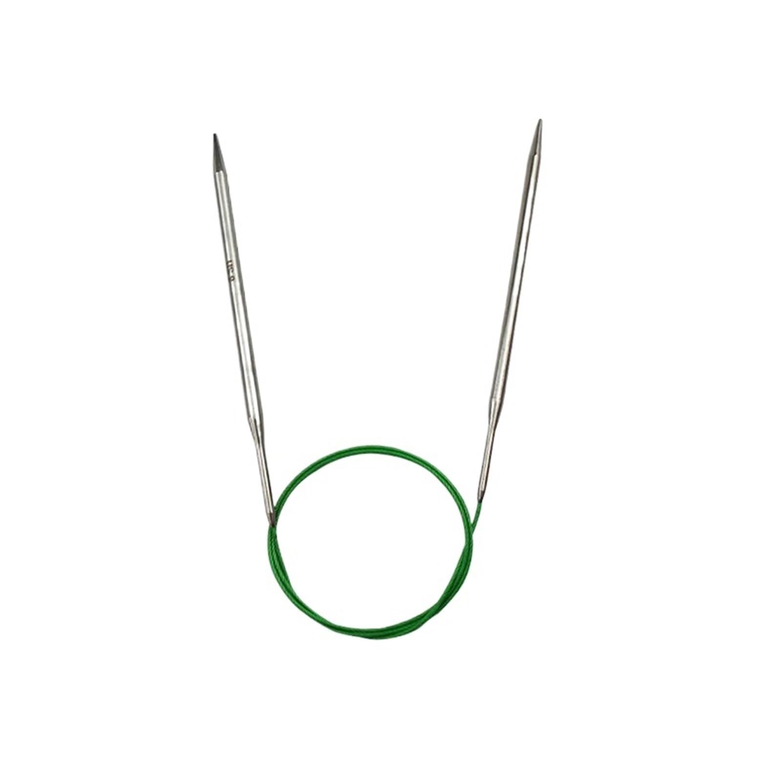 Knitting Needles 2pcs 100cm Stainless Steel Circular Needles Metal Circle Round Knitting Needle DIY Weaving Craft Crochet Hooks Set 2.25-10mm(5.5mm)