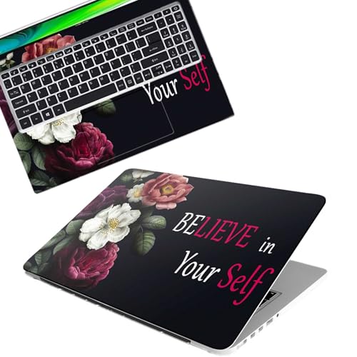 Image of Galaxsia Floral D11 World Full Body Vinyl Laptop Skin /Sticker /Cover Upto 15.6 Inches Laptops Laminated-Removable-HD Quality Compatible for Hp-Dell-Sony-Lenovo-Asus etc.(15x10 Inches)