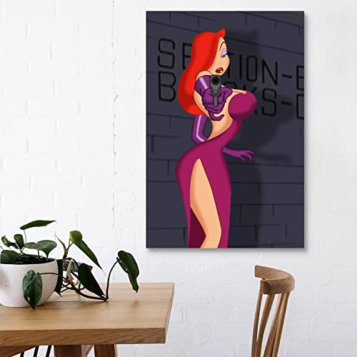 Ixx Jessica Rabbit Gun Canvas Art Poster And Wall Art Picture Print Modern Family Bedroom Decor Posters 16X24Inch(40X60Cm) #TOP2