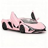 TGRCM-CZ 1/36 Skala Lamborghini Sián FKP37 Casting Auto Modell, Zinklegierung Ziehen Sie zurück Fahrzeuge Spielzeug Auto für Kleinkinder Kinder Jungen Mädchen Geschenk (Pink)