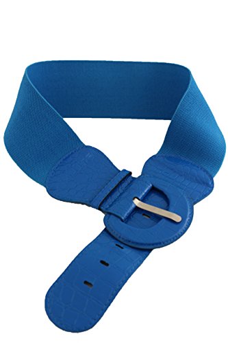Tfj women faux leather elastic fashion belt cobalt blue s m l xl …