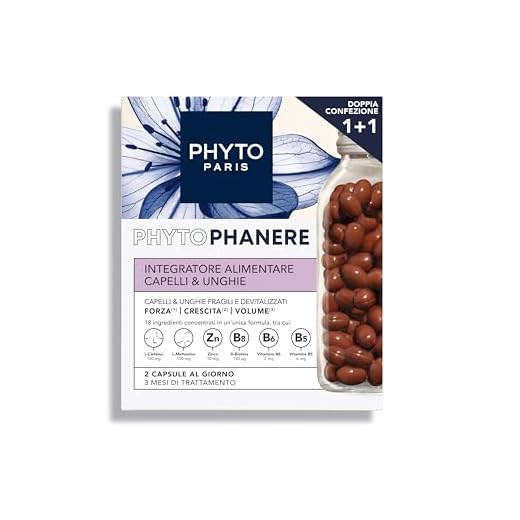 Phyto Phytophanere Integratore Alimentare Naturale Fortificante, Per Capelli e Unghie, Crescita e Volume, Senza Siliconi, Confezione doppia da 90 capsule (Totale 180 capsule)
