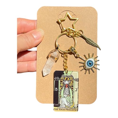 Feminine Energy Zipper Charm, Natural Quartz, The High Priestess Bag