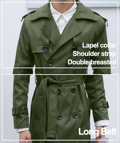 Image of Pantete Men's Double Breasted Trench Coat Oversized Windbreaker Long Jacket