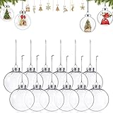 【Relleno de bolas transparentes】 Las bolas transparentes se pueden llenar con objetos pequeños como flores, piñas, ramas de pino, confeti, luces de hadas, dulces y regalos. Además, también puede pintar patrones o texto en la esfera. Ilumina tu Navidad.