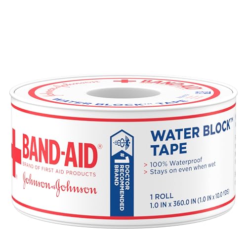 Band-Aid Brand First Aid Water Block 100% Waterproof Self-Adhesive Tape Roll for...