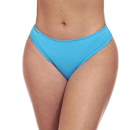 Calcinha de biquini fio dental cintura alta (Agua, M)