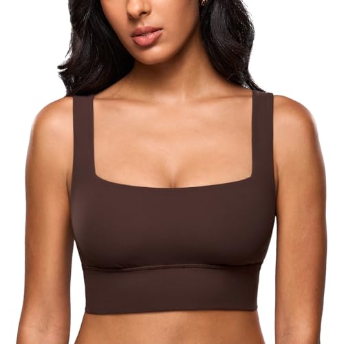 Image of INLYRIC Women's Inbarely Outwear Longline Square Neck Bralette Supportive Unlined No Underwire Yoga Sports Bra