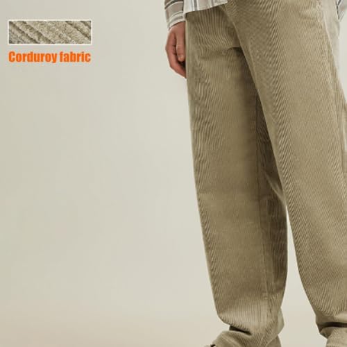 Mokaloha Mens Pants, Men's Casual Pants, Corduroy Fabric Embroidery Logo Tether Loose Elastic Waist Pocket4