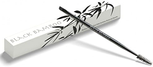 BLACK BAMBOO PREMIUM DUO BAMBOO EYEBROW BRUSH With Angled Tip and Spoolie for Shaping and Defining Your Perfect Brows
