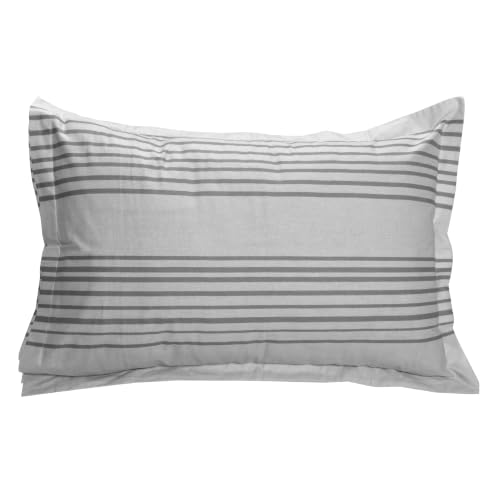 Image of Huesland by Ahmedabad Cotton 144 TC Bedsheet for Single Bed with 1 Pillow Cover | Grey & White