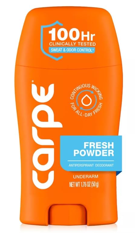 Carpe Women's 100HR Sweat & Odor Control Antiperspirant Deodorant - Fresh Powder - 1.76oz: Paraben-Free, Vegan, Cream