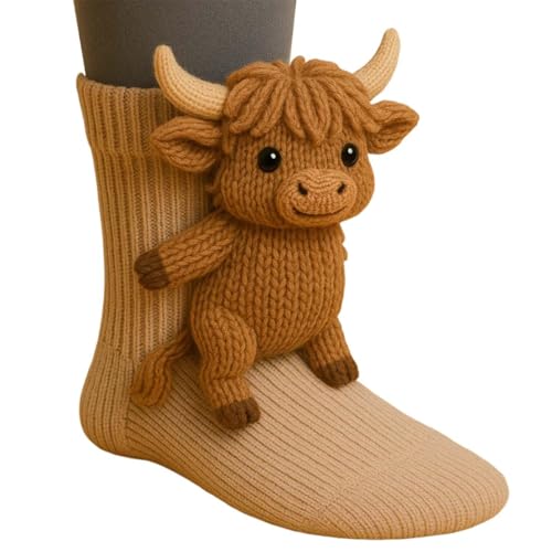 Yolimok Animal Socks Women Novelty 3D Knit Funny Sloth Animal Hugging Socks Warm and Soft Fluffy Thermal Sock Teenage Girl Boy Gifts