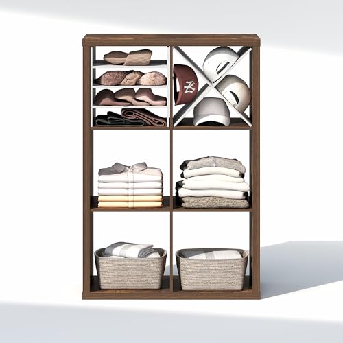 Image of Furinno Cubic Extra Thick 6-Cube Closet Organizers and Storage, Amber Pine | 14.6 x 30 x 44 in, Open Shelf Closet Storage, Closet Organizer, for Wardrobe, Bedroom, Living Room