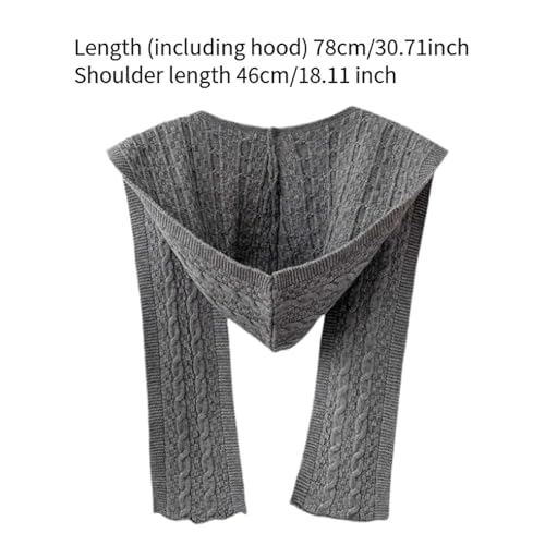 Scarf with Hood Soft Neck Ear Warmer Knitted Scarf for Women Men Walking Outdoor4