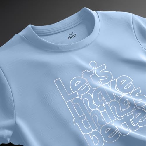 Image of Nobero 100% Cotton T Shirts for Men Stylish | Regular Fit | Graphic Printed T Shirts for Men 180 GSM Combed Cotton | Round Neck Half Sleeve